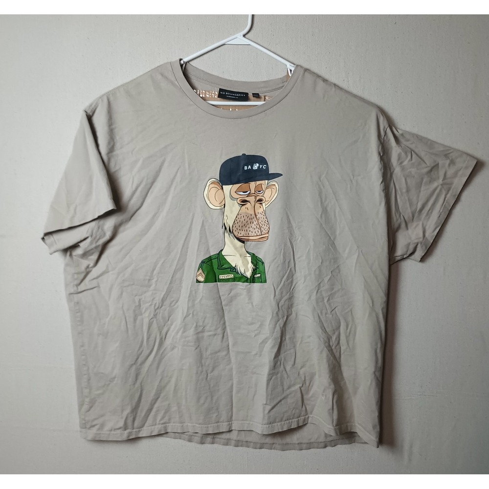 No Boundaries T-Shirt Oversized Fit Bored Ape Yacht Club 3XL Short‎ Sleeve Q